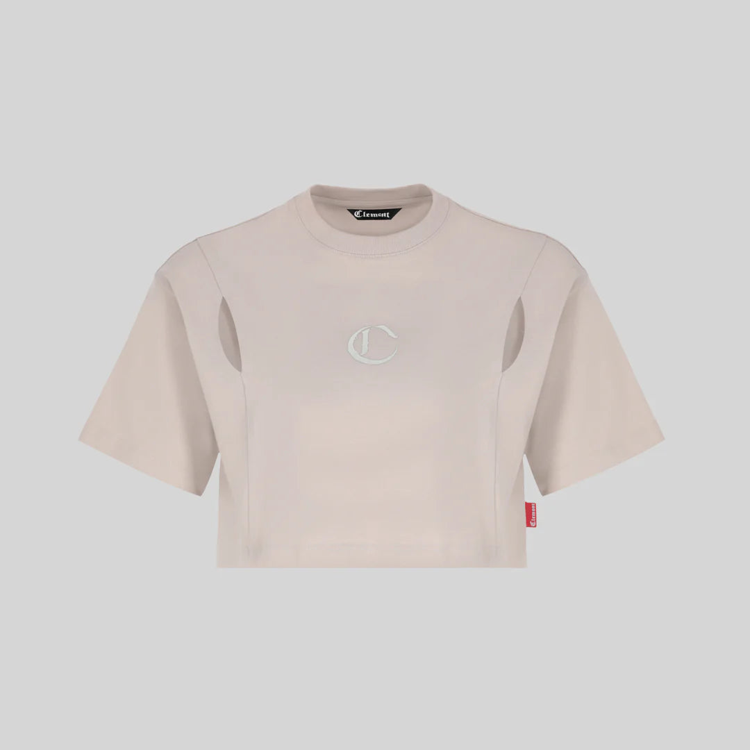 Embroidered Cutout Cropped T-Shirt