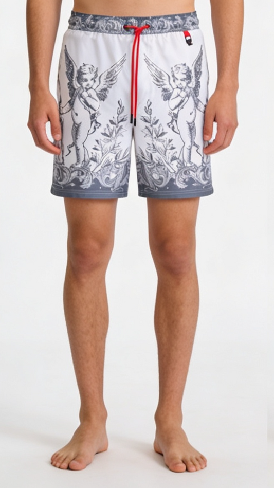 Cherub Print Swim Trunks