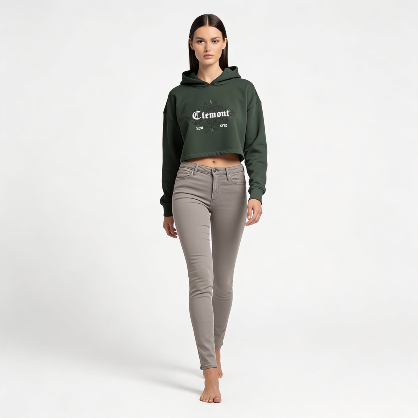 Cropped Graphic Hoodie