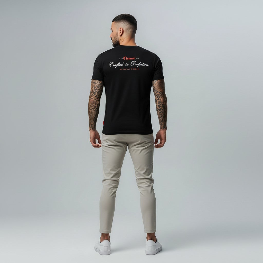 Vallmountbotique black cotton t-shirt with